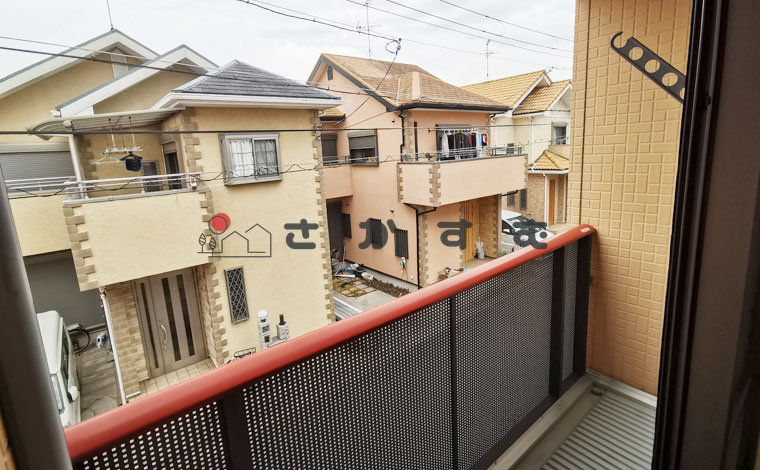 浜寺昭和小学校校区堺市西区 浜寺南町1丁メゾネットタイプベランダ写真