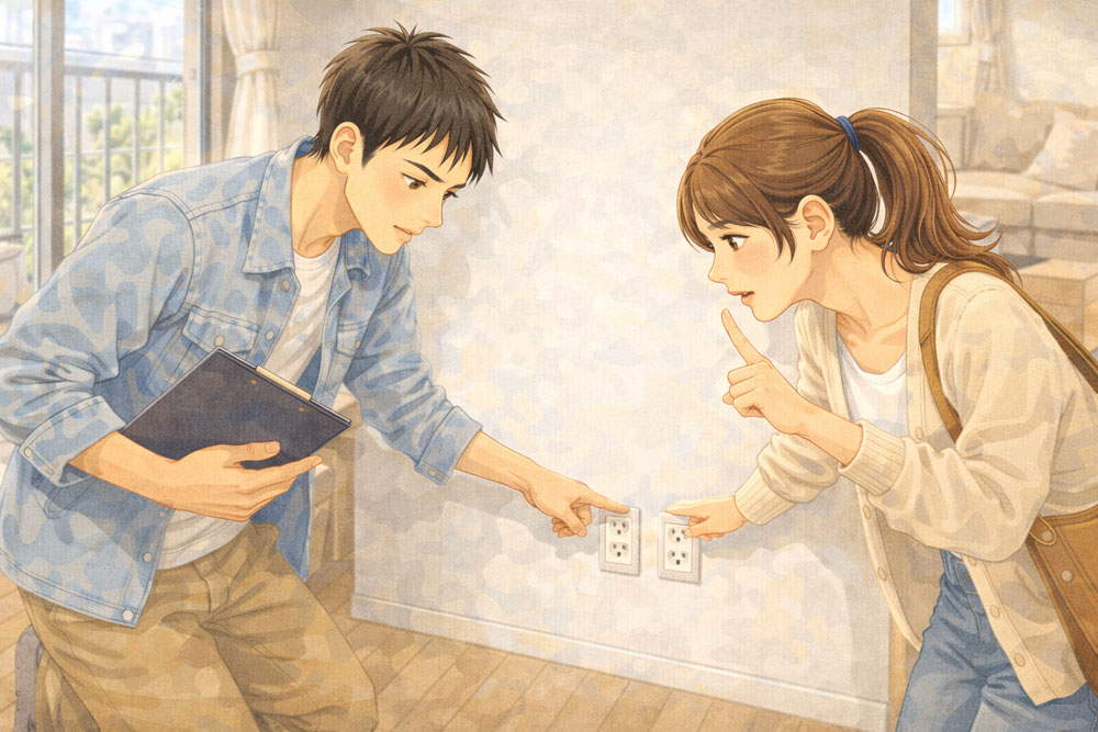 賃貸内見でコンセントの位置を確認