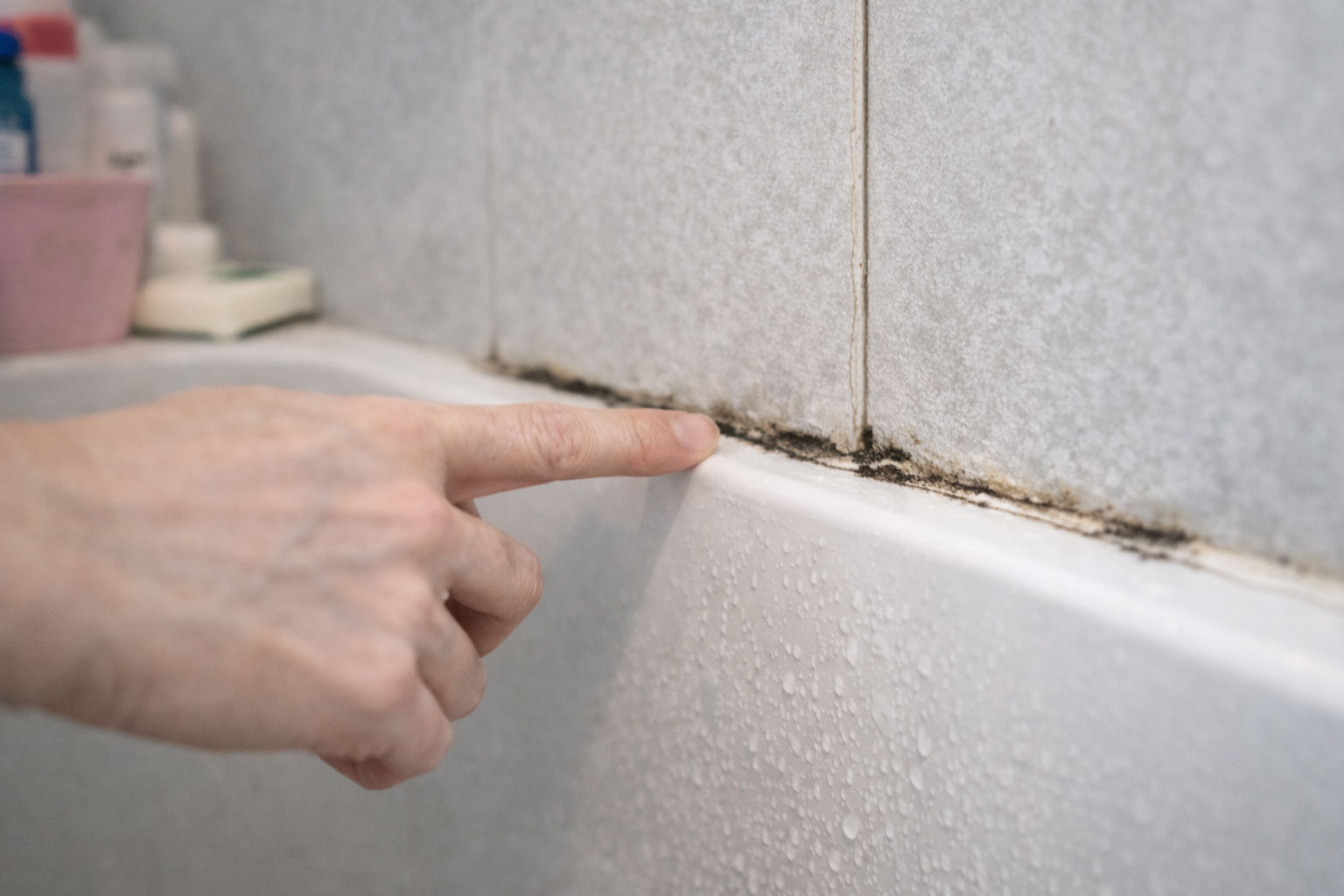 賃貸物件の浴室でカビや湿気の状態を確認するイメージ