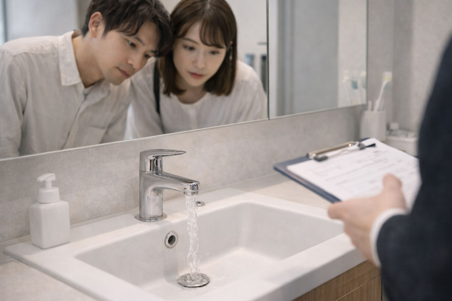 浴室の黒カビや劣化が見られる水回りトラブルのイメージ