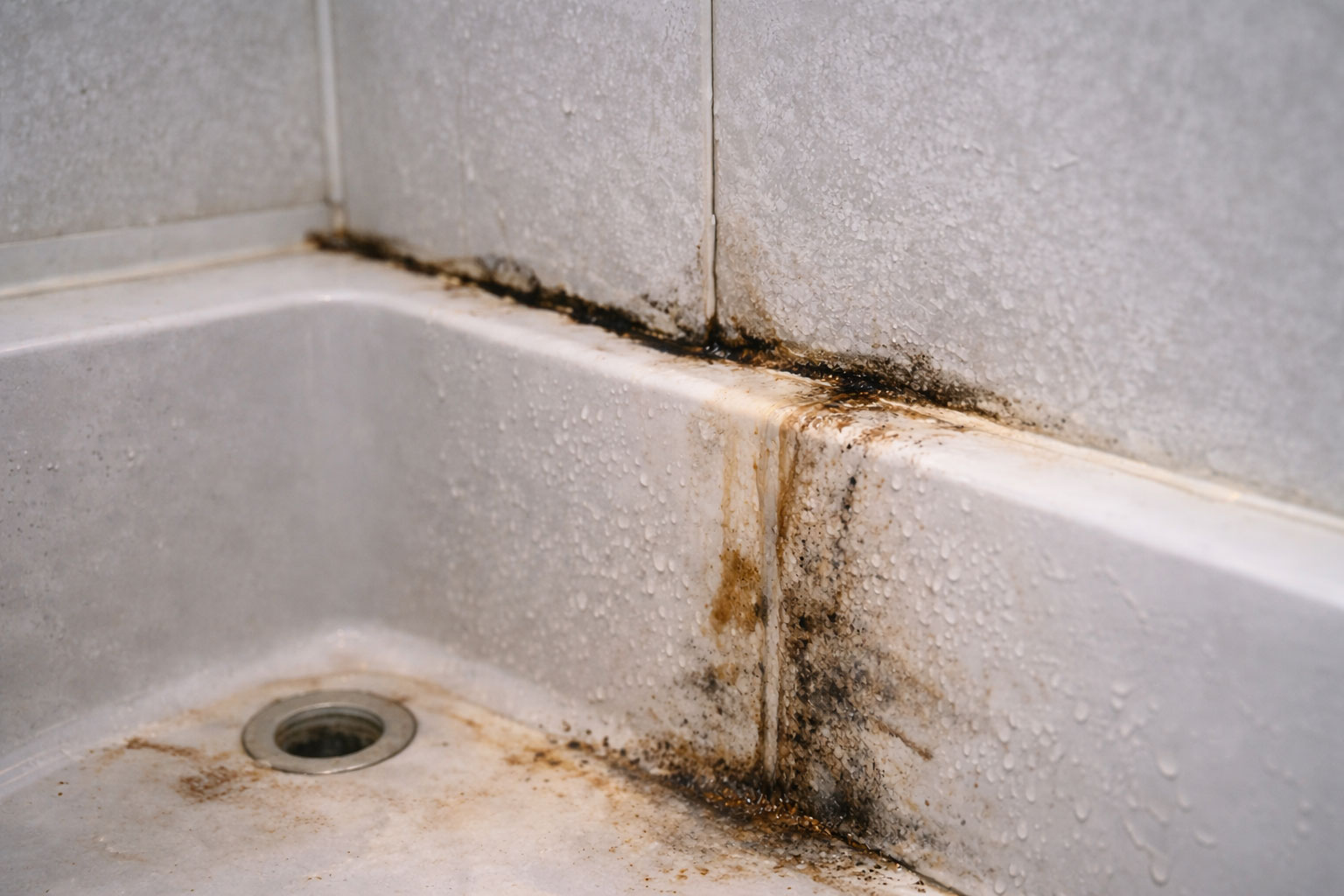 浴室の黒カビや劣化が見られる水回りトラブルのイメージ